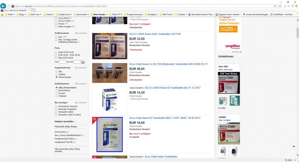 Blutzucker Teststreifen günstig auf ebay kaufen