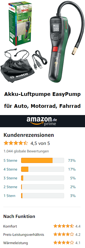 Amazon Bosch EasyPump Akku-Luftpumpe